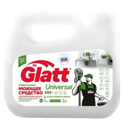 800146 Mr. Glatt Universal 2л, Универсальное нейтральное моющее средство для уборки водостойких поверхностей, хвойный аромат