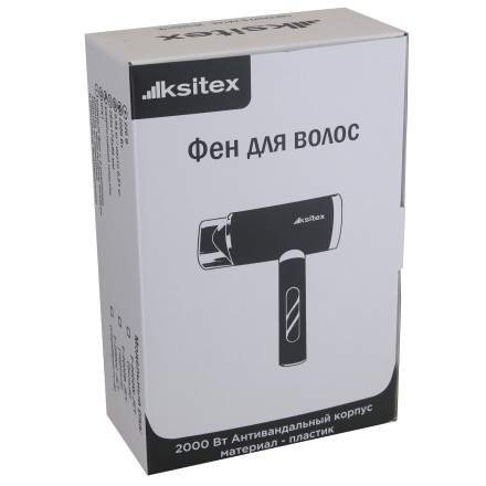 Фен настенный Ksitex 2000W пластик черный / F-2000B-JET