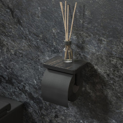 Держатель для туалетной бумаги IDDIS с полкой латунь черный / ONXBL01i43