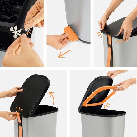 Урна с педалью Rotho RIBO 35 л пластик графит / 1061011102