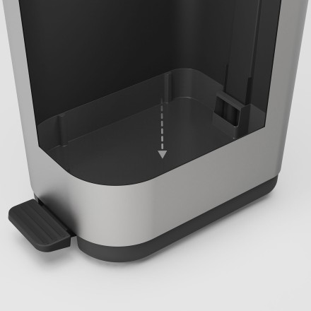 Урна с педалью Rotho RIBO 35 л пластик графит / 1061011102