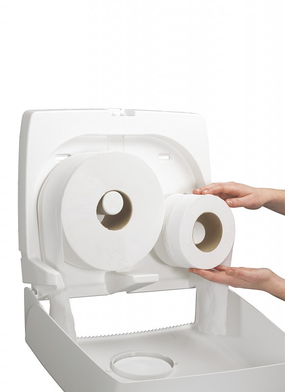  для больших рулонов туалетной бумаги пластик белый Kimberly .