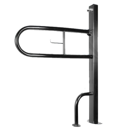 Поручень напольный откидной на стойке Klimi с держателем туалетной бумаги / 7002301