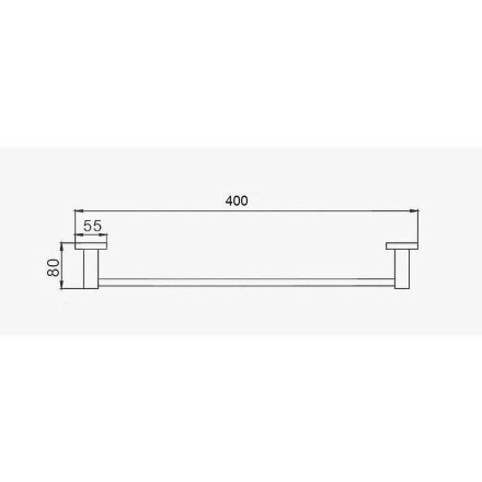 Полотенцедержатель одинарный 40см D-Lin металл черный / D251222