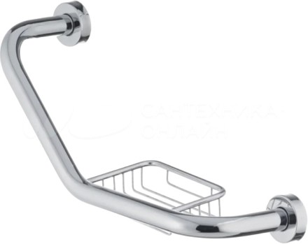 Поручень для ванной 47,5 см D-Lin с мыльницей металл хром / D202103