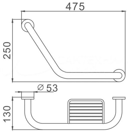 Поручень для ванной 47,5 см D-Lin с мыльницей металл хром / D202103