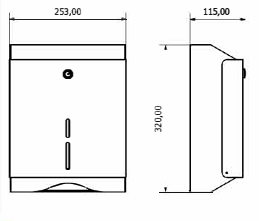 Диспенсер для бумажных полотенец Z,V сложения NOFER металл белый / 04010.W