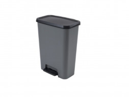 Урна для мусора CURVER педальная 50L пластик серый, черный / 249810