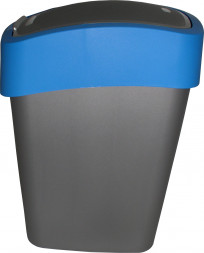 Корзина для мусора с откидной крышкой CURVER FLIP BIN 25L серебро+синий / 217817