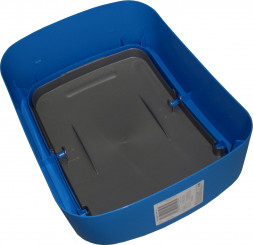 Корзина для мусора с откидной крышкой CURVER FLIP BIN 25L серебро+синий / 217817