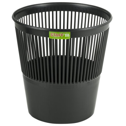 Корзина для бумаг STAFF 9 л сетчатая пластик черная / 238254