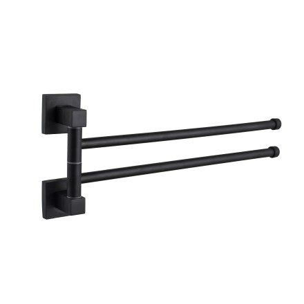 Полотенцедержатель двойной 44см D-Lin металл черный / D253222