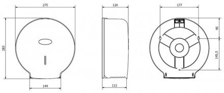 Диспенсер для средних рулонов туалетной бумаги пластик черный Jofel Azur-Smart AE57600