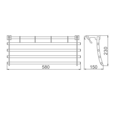 Полка для полотенец 58 см D-Lin металл хром / D201906