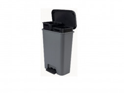 Урна для мусора CURVER педальная 23L+23L пластик серый, черный / 249813