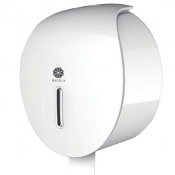 MAGNUS 151065 Диспенсер для туалетной бумаги Премиум для средних рулонов пластик белый