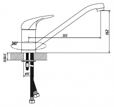 Bennberg 200052-02-CHROME Смеситель для умывальника шаровый однорычажный