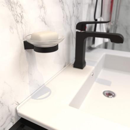 Мыльница стекло Fixsen Trend Черный / FX-97808