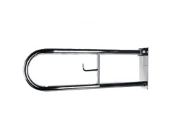 Поручень настенный откидной c держателем туалетной бумаги 600*230 мм d32 Klimi / PNOD-60-23