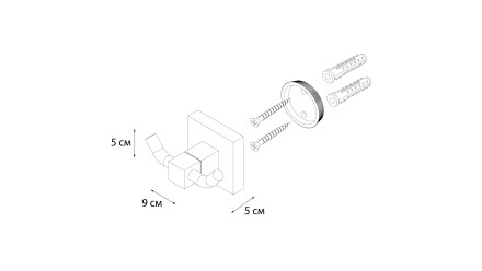 Крючок настенный двойной Fixsen Metra Хром / FX-11105A