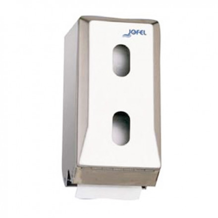 Диспенсер для двух бытовых рулонов туалетной бумаги металл матовая сталь Jofel AF12000