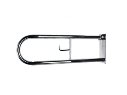 Поручень настенный откидной c держателем туалетной бумаги 800*230 мм d32 Klimi / PNOD-80-23