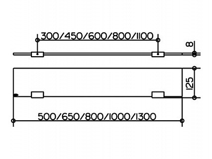 Полка для ванной Keuco MOLL 65 см кристаллин с держателями / 12710015600