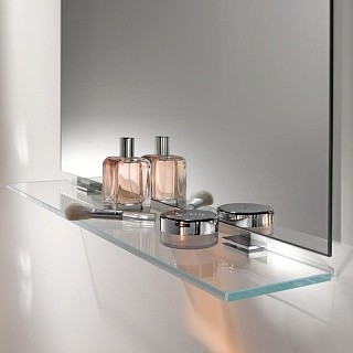 Полка для ванной Keuco MOLL 65 см кристаллин с держателями / 12710015600