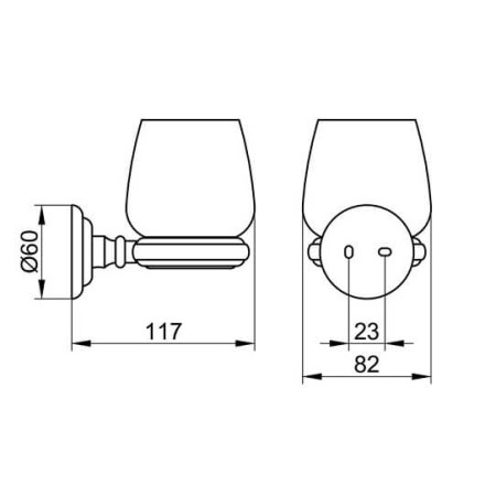 Держатель для стакана, в комплекте с хрустальным стаканом Keuco Astor Хром / 02150019000
