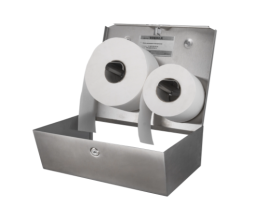 Диспенсер MERIDA STELLA R DUO для средних рулонов туалетной бумаги металл матовая сталь / BSM202.R