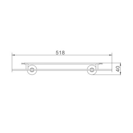 Полка стеклянная настенная 51,8 см D-Lin хром / D260100