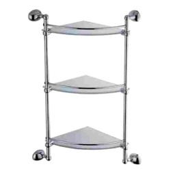 Полка стеклянная угловая трехуровневая настенная D-Lin металл хром / D263120