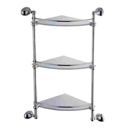 Полка стеклянная угловая трехуровневая настенная D-Lin металл хром / D263120