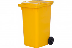 Контейнер для мусора на 2-х колёсах с крышкой 240л желтый / 9601-25