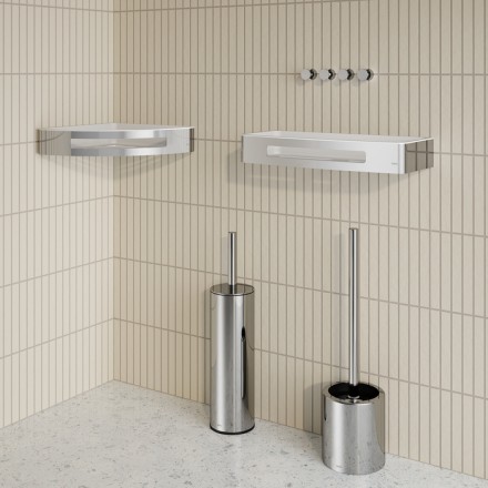 Полка IDDIS для ванной комнаты угловая нержавеющая сталь, хром / SHE11SPi44