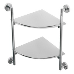 Полка стеклянная угловая двухуровневая настенная D-Lin металл хром / D262100