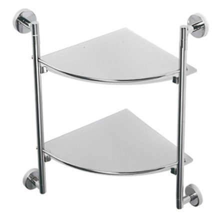 Полка стеклянная угловая двухуровневая настенная D-Lin металл хром / D262100