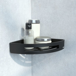 Полка IDDIS для ванной комнаты угловая нержавеющая сталь, черная / SHE11SBi44