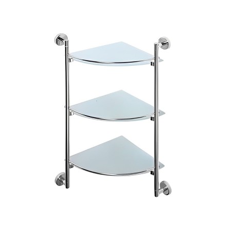 Полка стеклянная угловая трехуровневая настенная D-Lin металл хром / D263100
