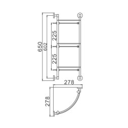 Полка стеклянная угловая трехуровневая настенная D-Lin металл хром / D263100