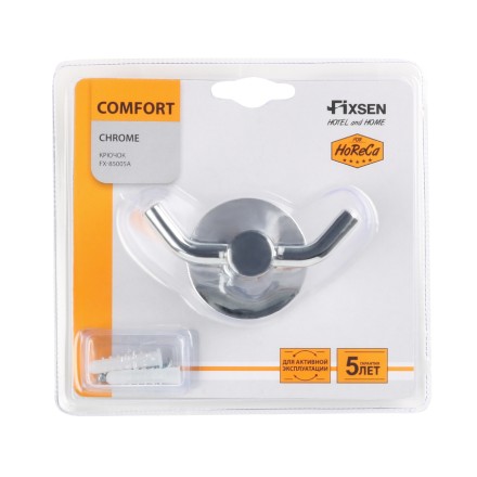 Крючок двойной Fixsen Comfort Chrome хром / FX-85005A