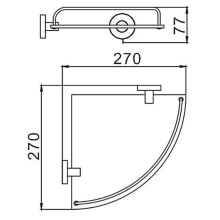 Полка стеклянная угловая D-Lin хром / D264100