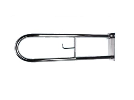 Поручень настенный откидной на магните c держателем туалетной бумаги 850*230 мм d32 Klimi / PNODm-85-23