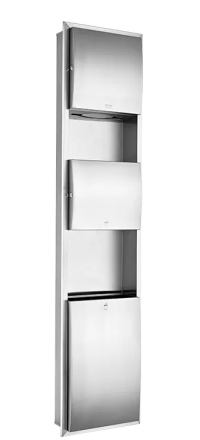 Встраиваемый блок сушилка для рук+диспенсер+урна WisePro Нерж сталь Матовая сталь / 79-32