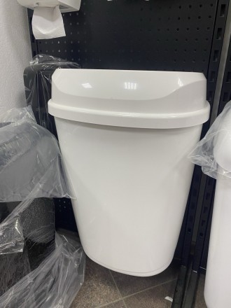 Настенная урна WisePro PB3201-W 32л пластик Белая с крышкой-воронкой / 71900