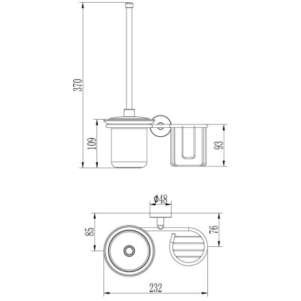 Ершик с держателем освежителя D-Lin настенный стекло металл хром / D272100