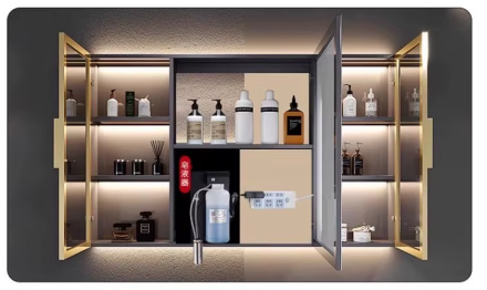 Встраиваемый дозатор жидкого мыла или пены автоматический (сенсорный) за зеркалом WisePro Нерж сталь / 78-10