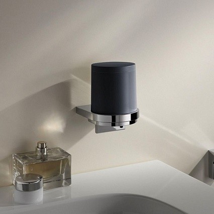 Дозатор для жидкого мыла Keuco MOLL механический настенный 180 мл металл пластик хром/антрацит / 12752010101