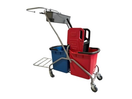 Тележка уборочная Klimi 2x25л ,с отжимом и держателем мешка / 22EF/6