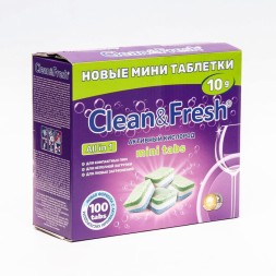 Таблетки Clean&amp;Fresh minitabs для посудомоечной машины 100 шт (упак.) / Cd13100m